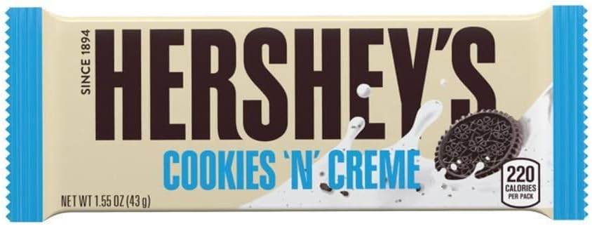 Hershey’s Cookies ‘n’ Creme Bar, 1.55-Ounce Bar, 36-Count Box