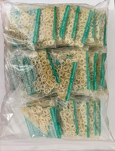 Orthodontic Elastics - 3/16 Heavy (6.4 mm) 50 individual bags of 100 elastics per bag - Amber Latex - Made in USA