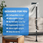 Adjustable Foldable Walking Cane, Hiking Sticks Canes Walking Sticks for Seniors,Telescopic Walking Canes with Anti-Slip Grip, Lightweight Trekking Cane for Hiking, Climbing.