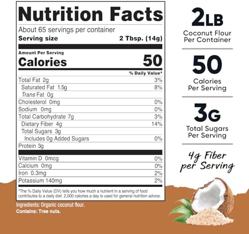 Nutricost Pantry Organic Coconut Flour (2 LB) - Gluten-Free, GMO-Free