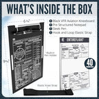 VFR Pilot Kneeboard Aviation Knee Board with Flight Notepad | Pilot Accessories for Student Pilot Essentials | Premium Aluminum Kneeboard Pilot Gear Supplies | Flight Simulator Accessories