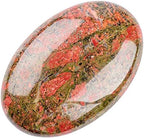 Unakite Palm Stone Crystal Natural Chakra Reiki Polished Healing Love Oval Pocket Worry Stone Crystals for Anxiety Stress Relief Therapy