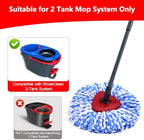 Spin Mop Replacement Heads Compatible with O Cedar RinseClean 2 Tank System,4 Pack Mop Refills Microfiber Mop Replace Heads,Deep Cleaning for All Flooring,Machine Washable and Easy to Install
