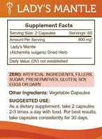 Secrets of the Tribe Lady's Mantle 120 Capsules, 800 mg, Lady's Mantle (Alchemilla vulgaris) Dried Herb (120 Capsules)