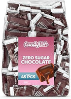 Zero Sugar Milk Chocolate Candy Bars - Approx. 45 Pieces Bulk Pack
