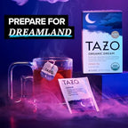 TAZO Organic DREAM Herbal Tea Bags, Caffeine-Free Bedtime Tea, Relaxing Chamomile and Lavender Blend, 16 Total Tea Bags