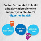 Garden of Life Dr. Formulated Probiotics Organic Kids+ plus Vitamin C & D - Berry Cherry - Gluten, Dairy & Soy Free Immune & Digestive Health Supplement, No Added Sugar, 30 Chewables (Shelf Stable)
