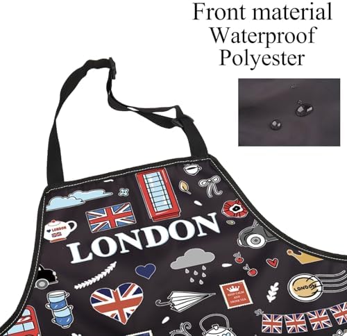 BNQL London Cooking Apron London Gifts for London Lovers London Souvenir Gifts London Travel Gift London Apron With Pockets