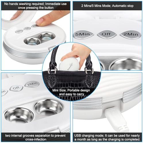 Contact Lens Cleaner Machine, Blumway Ultrasonic Contact Lens Cleaner with USB Charger, Small & Portable, Fit Disposal Soft Lens, Hard Lens, Contact Lens, Colored Lens, RGP Lens & OK Lens