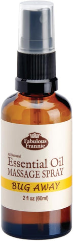 Fabulous Frannie Bug Away Healthy Massage Spritz Made with Carrier Oils and Citronella, Lavender, Eucalyptus and Lemongrass Essential Oils 2oz