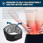 Strong Self-Heating Fit Lower Back Brace – Advanced Composite Fiber Support Belt with X-Shaped Design, Strong Lumbar Support, Pain Relief for Men & Women, Medium