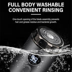 Mini Shaver Mini Electric Shaver, Portable Travel with Digital Display, Rechargeable & Washable for Men