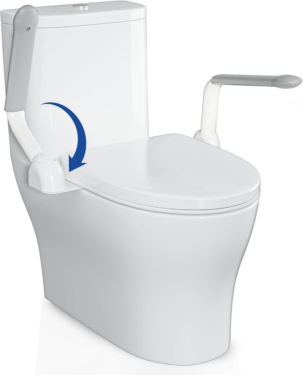 DOZAWA Toilet Safety Rails for Seniors, Heavy Duty Toilet Rails with Foldable Handles, Space-Saving Toilet Assist Arms, Toilet Bars for Elderly, Pregnant, Mobility Impaired, Support Up to 480LBS