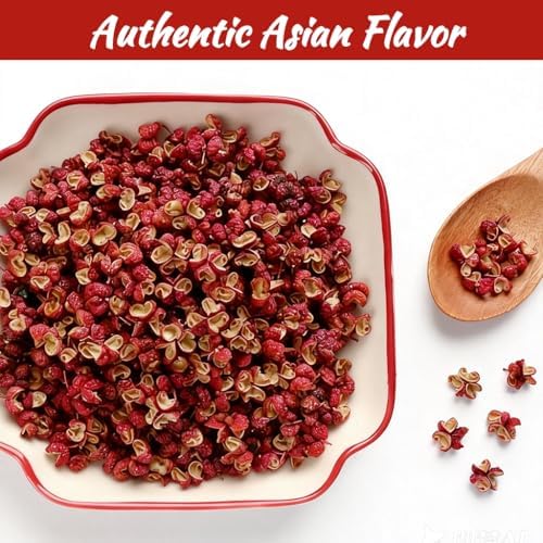 Sichuan Peppercorns Whole Organic 4OZ-Authentic Szechuan Red Peppercorns for Grinder Refill, Fresh Strong Flavor Seasoning for Chinese Dishes Mapo Tofu, Kung Pao Chicken less Seed(113g)