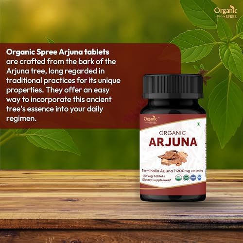 Arjuna 120 Tablets – USDA Organic Terminalia Arjuna Supplement – Supports Heart & Cardiovascular Health*