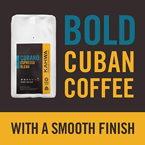 Kahwa Cuban Coffee Beans, Cubano Dark Roast Espresso Blend,Whole Bean Coffee, 5 lb Bag