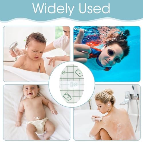 Waterproof Ear Stickers Covers for Shower, Disposable Hypoallergenic Swimming Ear Stickers with Soft Cotton Ear Plugs, Suitable for Family Use by Bathing (120PCS(L 80 +S 40), Large)