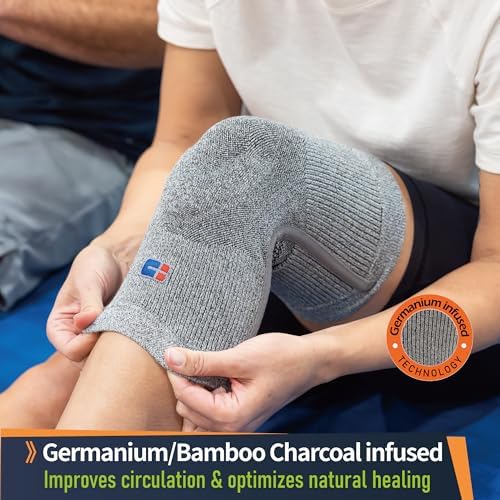 Comforband Premium Recovery Knee Compression Support – Germanium & Bamboo Charcoal Infused Knee Brace for Improved Circulation, Joint Stability, and Pain Relief (Medium)