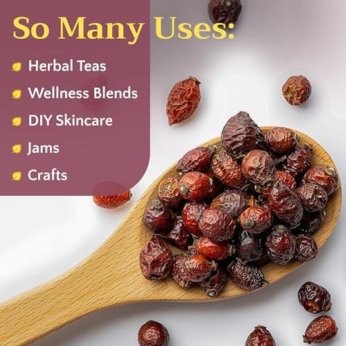 Rose Hips Tea - Dried Whole Rosehip Fruit Herb (Rosa Canina) - Natural Rose Hip Herbal Tea Loose, Bulk 1 lb (16oz)
