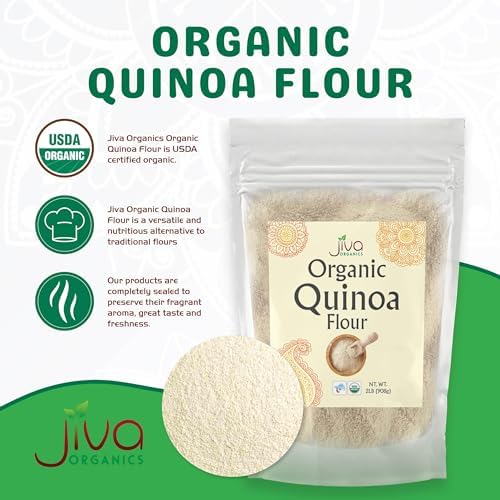 Jiva Organics Premium Quinoa Flour 2 LB Bag - Gluten Free, Non GMO