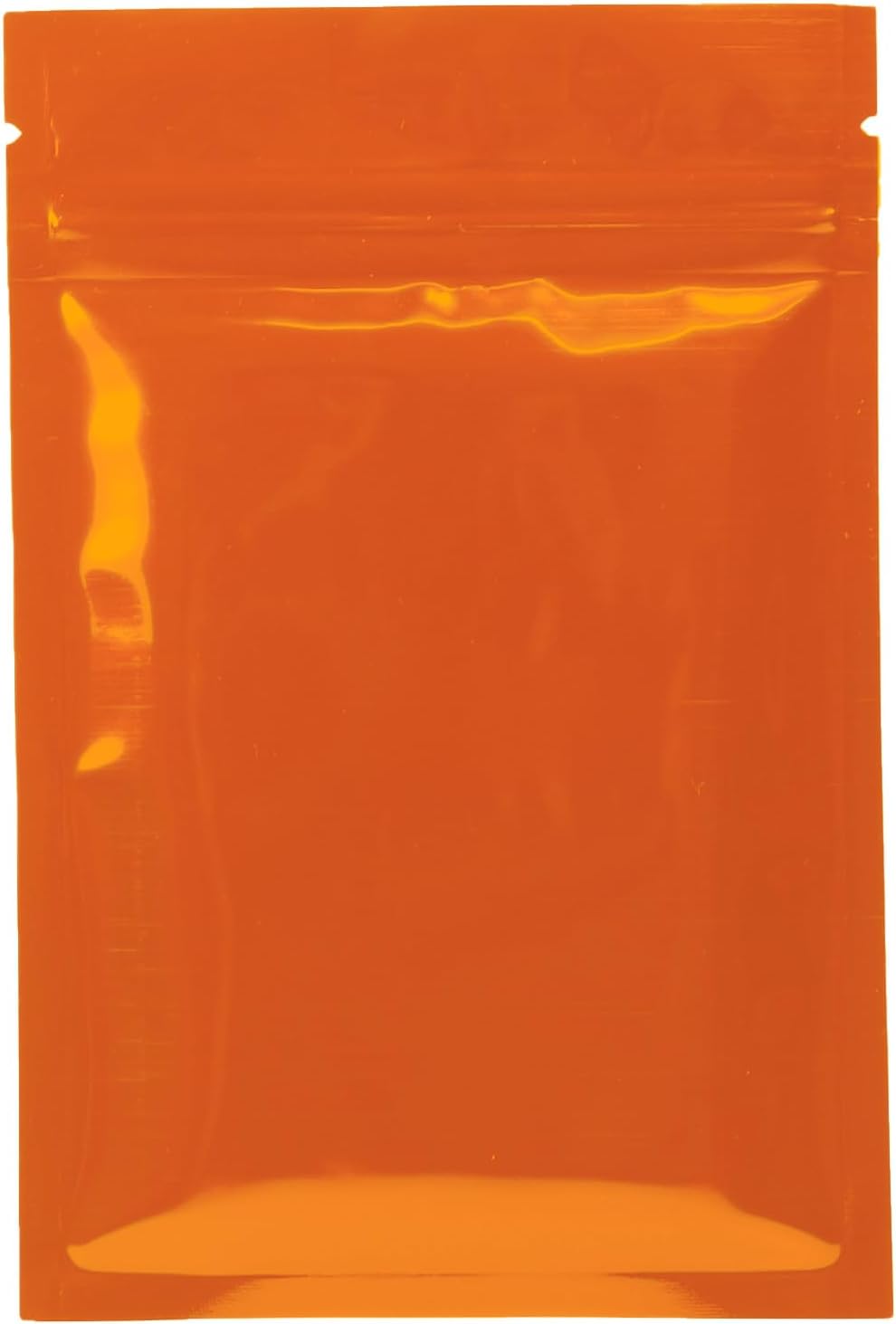 QQ Studio 100pcs Double-Sided Glossy Metallic Mylar Flat Packaging QuickQlick™ Bags (3.3" x 5.1", Glossy Orange)