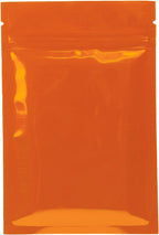 QQ Studio 100pcs Double-Sided Glossy Metallic Mylar Flat Packaging QuickQlick™ Bags (3.3" x 5.1", Glossy Orange)