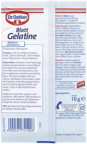 Dr. Oetker Blatt Gelatine Weiss
