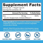Doctor's Best High Absorption Zinc Bisglycinate 50mg High Potency Supporting Enhancing Immune System Antioxidant VC, 90 Count