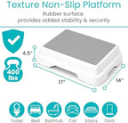Vive Bath Step Stool (4.5") - Slip Resistant, Stackable, Indoor/Outdoor - Safety Stepping Stool Bathroom Aid for Adults, Handicap, Elderly, Seniors, Bathtub, High Beds, Kitchens - Nonslip