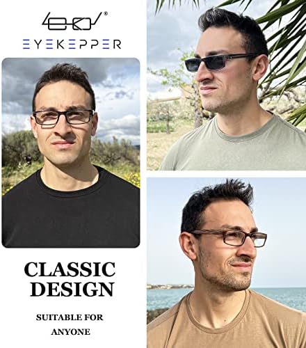 Eyekepper Spring Hinge Striped Reading Glasses (3 Pairs) Men Includes Sunshine Readers +2.75