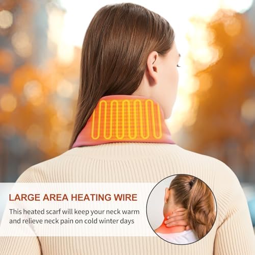 Heated Scarf for Women & Men - Rechargeable Electric Heating Scarf, 4000mAh Power Bank Included, Neck Warmer
