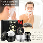 Mens Shaving Kit, The Ultimate Secret Santa Gift Set - Include Shaving Soap, Brush, Cream & Bowl – Premium Aftershave Christmas Gift Set for Him, Husband, Boyfriend – Ideal Grooming Essentials