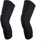 SUJAYU Basketball Knee Pads, 2 Pack Honeycomb Anti Collision Leg Compression Sleeves, Sports Sleeves for Wrestling Football Volleyball Soccer Skating (Medium, Black)