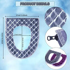 Tegeme Toilet Seat Covers for Bathroom 2 Pieces Toilet Seat Cushion Cover Soft Thicker Warmer Washable Warm Pad Fabric Fluffy with Zipper(Plush)
