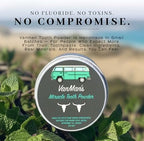 Vanman’s - Mint and Bone Tooth Powder Toothpaste - Remineralizing Tooth Powder with Cattle Bone Derived Hydroxyapatite, Bentonite Clay, Peppermint Oil and Baking Soda - 2.2 oz