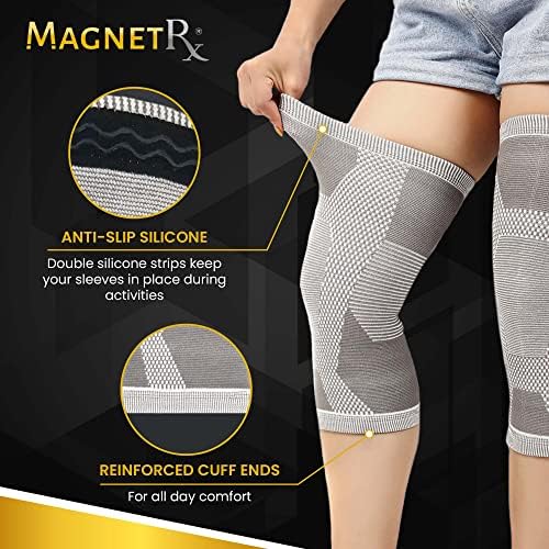 MagnetRX® Magnetic Knee Sleeve – (2-Pack) Effective Compression Knee Brace with Magnets for Comfort & Recovery – Magnetic Brace Support (X–Large)