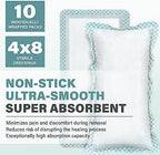 EVERLIT Super Absorbent Dressing for Wound Care | Nonstick Soft Surgical Gauze Pad for Heavily Exuding Wounds | Large Sterile Non-Adhesive Bandage for Fast Healing Wound Care | Pack of 10 (4" x 8")