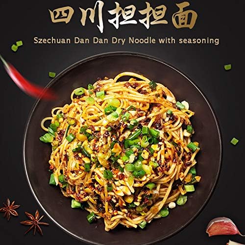 Szechuan Dan Dan Dry Noodle, Traditional Chinese Classic Noodles with Peppery Sauce, Sichuan Spicy Ramen Noodles, Non-fried without Soup担担面 (2 Packs)