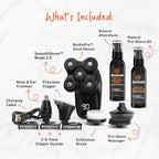 GROOMIE No Hair, Don't Care Bundle - 5D BaldiePro Electric Head Shavers for Bald Men, Natural Pre-Shave Oil to Promote Close Shave, & Natural Aftershave Serum - Mens Head Shaver Kit w/Electric Razor