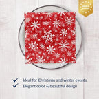 PAW - Winter Luncheon Napkins 6,5'' x 6,5'', Red Disposable Paper Napkins with Snowflakes, Lunch Napkins for Winter Birthdays, Christmas Parties, New Years, Decoupage, 50 Count