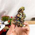 Natural Bismuth Ore, Rainbow Bismuth Metal Crystal, Crystal Gifts, Mineral Specimen, Home Decoration, Approx: 0.19-0.24Ib