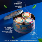Satya Blends Indian Spice Set of 3 - Cliantro Chutney, Curry Kamaal & Sona Saffron | Vegan | Gluten & Dye Free | Low Sodium | Authentic Indian Spices and Seasoning Gift Set (Pack of 3)