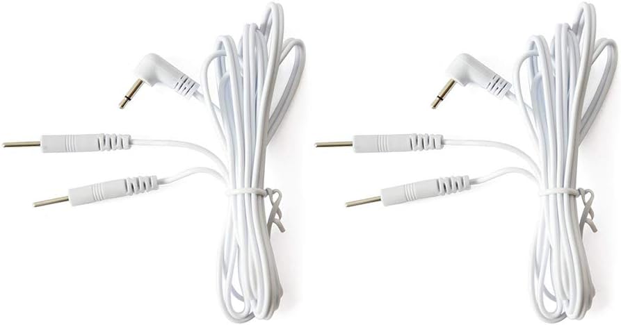 Tens Unit Cords for Tens/EMS Machine,DC 2.5mm, 2 pins, Length 60'', Pack of 2