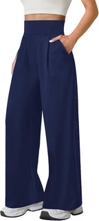 JEKAOYI Womens Wide Leg Yoga Pants High Waist Loose Stretch Casual Lounge Workout Gym Trousers with Pockets