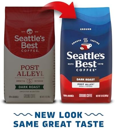 Seattle’s Best Coffee, Dark Roast Ground Coffee, Post Alley, 100% Arabica, 3 Bags (12 oz Each)