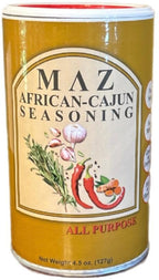 MAZ African-Cajun Seasoning, All Purpose, Natural Spice Blend, No Salt, No MSG, 4.5 oz, Blend of African & Cajun Spices, Delicious, Flavorful Herbs, and Versatile Spices Blend