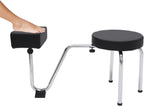 Portable Pedicure Foot Rest Stool, Adjustable Height, Black, for Spa, Beauty Salon, Studio