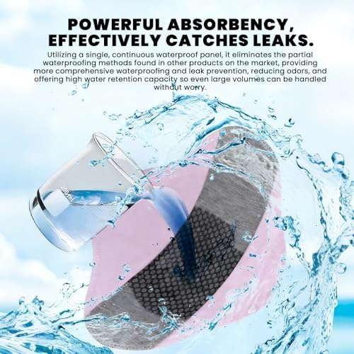 Reusable Graphene Absorbent Pads for Women, Ultra Thin Washable Pads for Women with Honeycomb Absorbent Layers, Leakproof Cloth Pads, Breathable Pads for Day and Night Use (Random Color 5pcs)