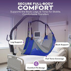ProHeal Universal Full Body Mesh Lift Sling With Commode Opening, Large, 56" x 43.5" - Polyester Slings for Patient Lifts - Compatible with Hoyer, Invacare, McKesson, Drive, Lumex, Joerns
