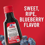 McCormick Blueberry Extract with Other Natural Flavors, Distinctive, Sweet Blueberry Flavor and Aroma for Baking Cookies, Cake, and Muffins, and Beverages Like Lemonade, Mocktails, and Smoothies, 1 fl oz